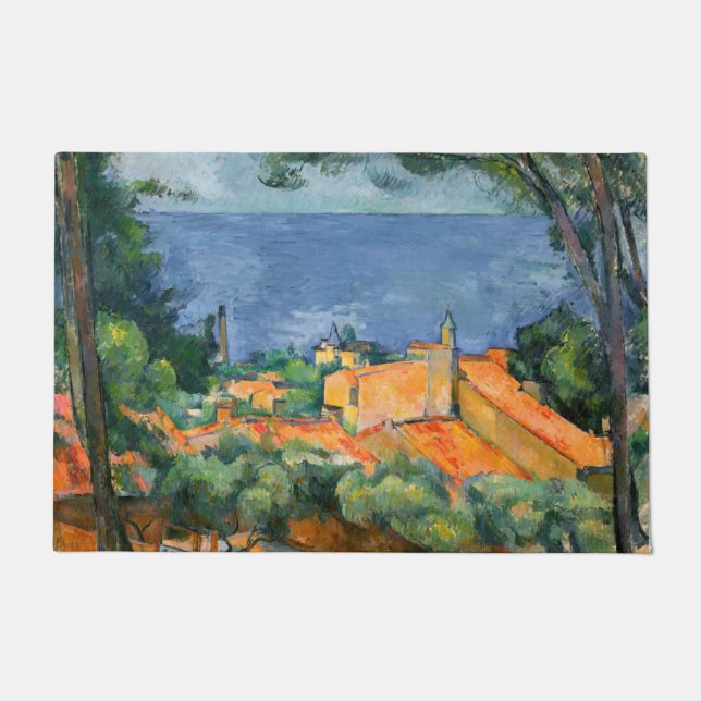 Paul Cezanne - Estaque met Red Roofs Deurmat (Voorkant)