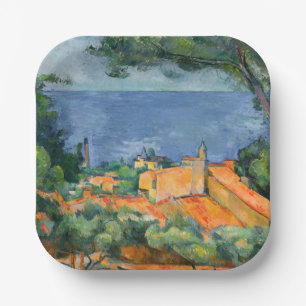 Paul Cezanne - Estaque met rode daken Papieren Bordje