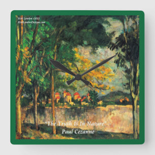 Paul Cezanne Famous Painting & Quote Wall Clock Vierkante Klok