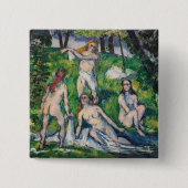 Paul Cezanne - Four Bathers Vierkante Button 5,1 Cm (Voorkant)
