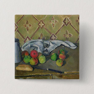 Paul Cezanne   Fruit, Serviette en Milk Jug, c.18 Vierkante Button 5,1 Cm