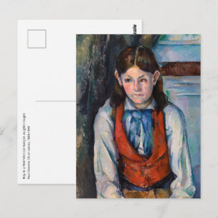 Paul Cezanne - Garçon au gilet rouge Carte postale