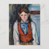 Paul Cezanne - Garçon au gilet rouge Carte postale (Devant)