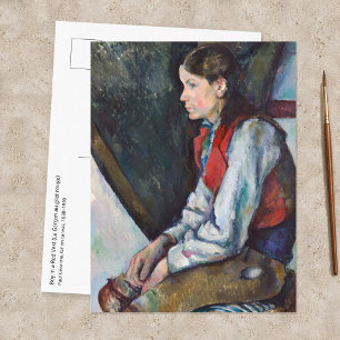 Paul Cezanne - Garçon au gilet rouge Carte postale