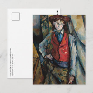 Paul Cezanne - Garçon au gilet rouge Carte postale