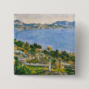 Paul Cezanne - Golf van Marseille gezien vanuit Es Vierkante Button 5,1 Cm