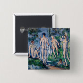 Paul Cezanne - Groep Bathers Vierkante Button 5,1 Cm (Voorkant /achterkant)