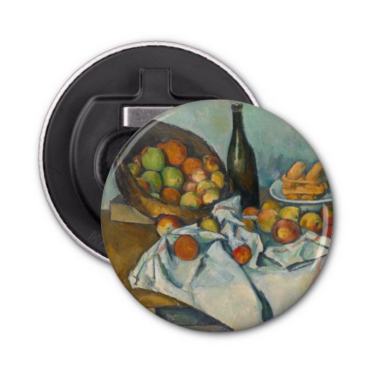 Paul Cezanne - Het mandje appels Button Flesopener (Voorkant)