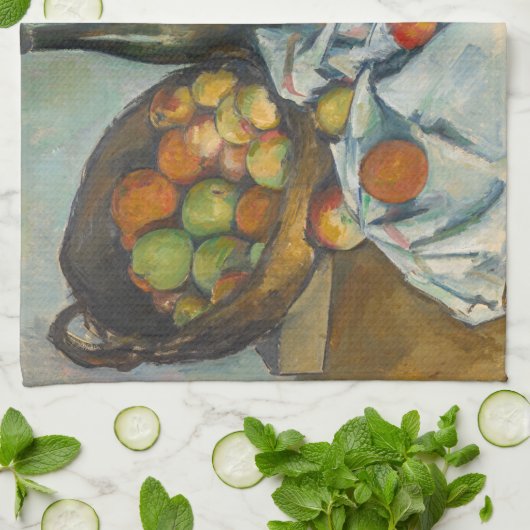 Paul Cezanne - Het mandje appels Theedoek (Gevouwen)