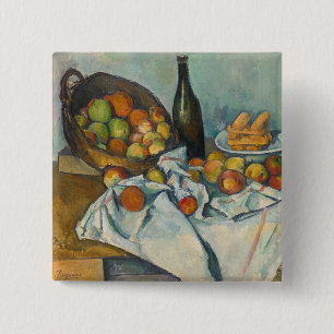 Paul Cezanne - Het mandje appels Vierkante Button 5,1 Cm