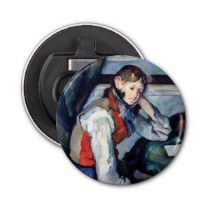 Paul Cezanne - Jongen in de Rode Vest Button Flesopener