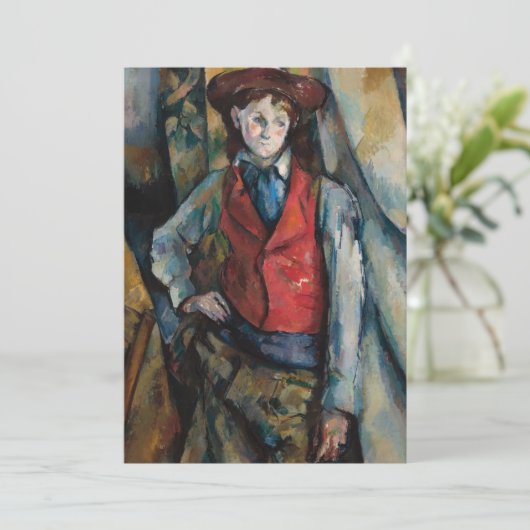 Paul Cezanne - Jongen in de Rode Vest Kaart (Staand voorkant)