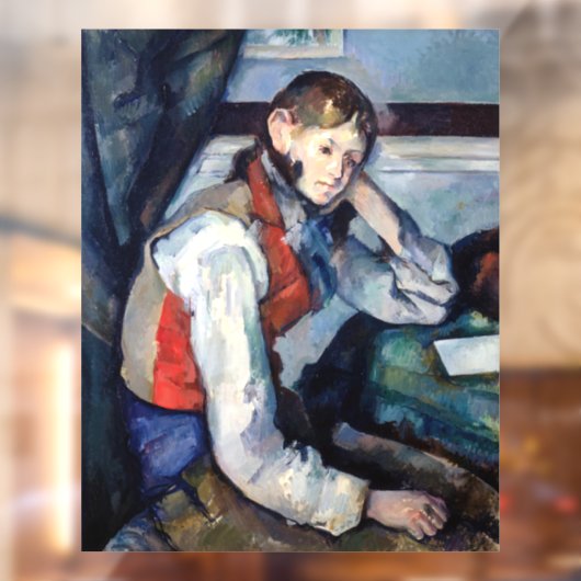 Paul Cezanne - Jongen in de Rode Vest Raamsticker (Vel 2)