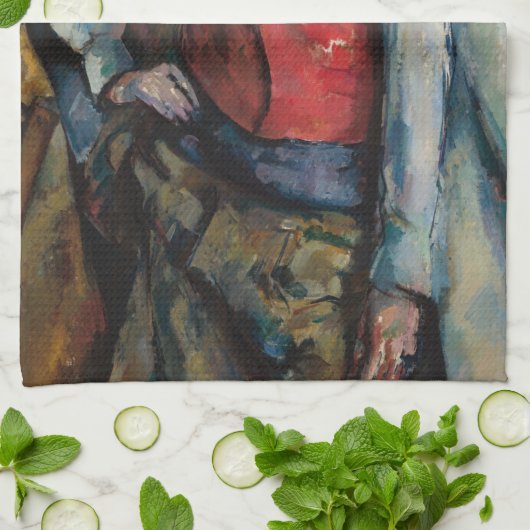 Paul Cezanne - Jongen in de Rode Vest Theedoek (Gevouwen)