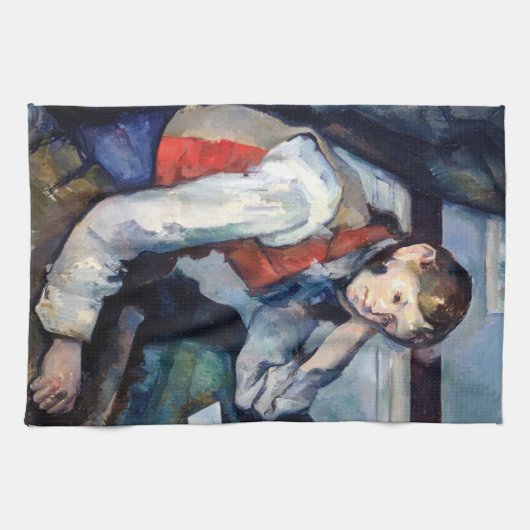 Paul Cezanne - Jongen in de Rode Vest Theedoek (Horizontaal)