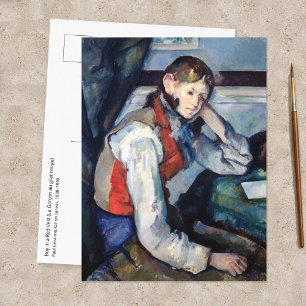 Paul Cezanne - Jongen in het rode vest Briefkaart