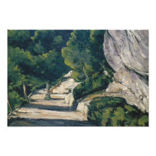 Paul Cezanne - Landschap. Weg met bomen in Rocky Foto Afdruk
