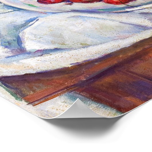 Paul Cezanne leeft nog steeds met kersen en perzik Poster (Hoek)