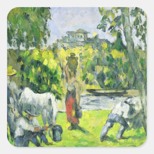 Paul Cezanne Life in the Fields, c.1875 (olie op Vierkante Sticker