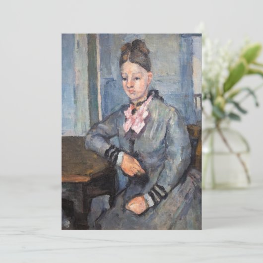 Paul Cezanne - Madame Cezanne Leaning op tafel Kaart (Staand voorkant)