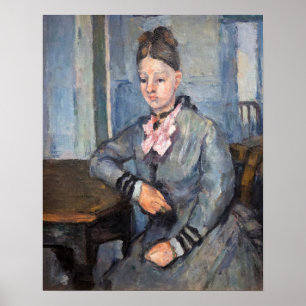 Paul Cezanne - Madame Cezanne Leunend op een Tafel Poster