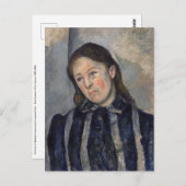 Paul Cezanne - Madame Cezanne met loshangend haar Briefkaart (Voorkant / Achterkant)