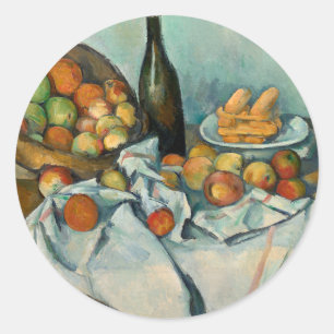 Paul Cezanne Mand met Appels Vintage Stilleven Ronde Sticker