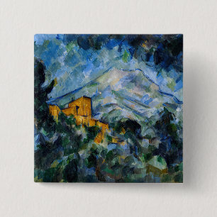 Paul Cezanne - Mont Saint-Victoire & Chateau Noir Vierkante Button 5,1 Cm