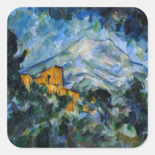 Paul Cezanne - Mont Saint-Victoire & Chateau Noir Vierkante Sticker