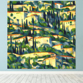 Paul Cézanne - Mont Sainte-Victoire 1887 Style Art Canvas Afdruk (Insitu (Houten vloer))