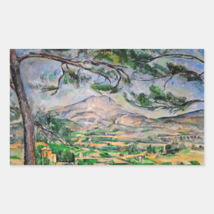 Paul Cezanne - Mont Sainte-Victoire en grote den Rechthoekige Sticker