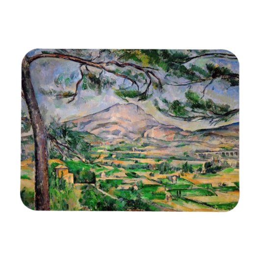 Paul Cezanne - Mont Sainte-Victoire en Grote Pijnb Magneet (Horizontaal)