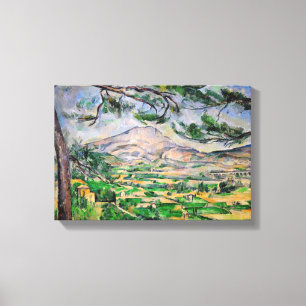 Paul Cezanne - Mont Sainte-Victoire en Large Pine Canvas Afdruk