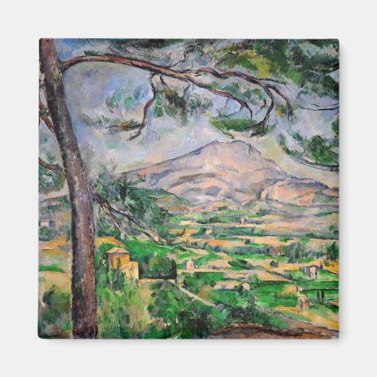 Paul Cezanne - Mont Sainte-Victoire en Large Pine Magneet (Voorkant)