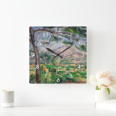 Paul Cezanne - Mont Sainte-Victoire en Large Pine Vierkante Klok (Huis)