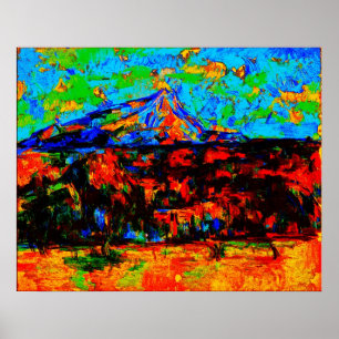 Paul Cézanne - Mont Sainte-Victoire (Gewijzigd) Poster