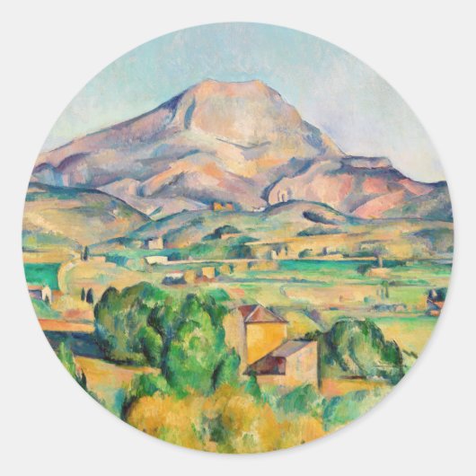 Paul Cezanne - Mont Sainte-Victoire Ronde Sticker (Voorkant)