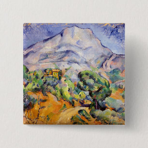 Paul Cezanne - Mont Sainte-Victoire, Tholonetweg Vierkante Button 5,1 Cm