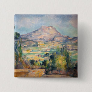Paul Cezanne - Mont Sainte-Victoire Vierkante Button 5,1 Cm