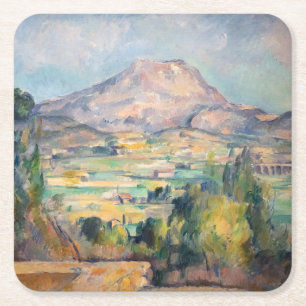 Paul Cezanne - Mont Sainte-Victoire Vierkante Kartonnen Onderzetter