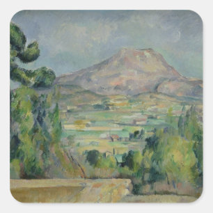 Paul Cezanne Montagne Sainte-Victoire, c.1887-90 Vierkante Sticker