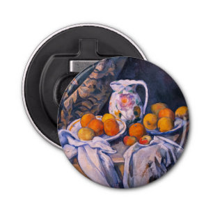 Paul Cezanne - Nog steeds leven met een gordijn Button Flesopener