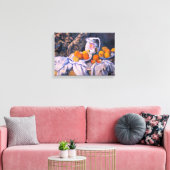Paul Cezanne - Nog steeds leven met een gordijn Canvas Afdruk (Insitu (Woonkamer))