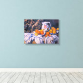 Paul Cezanne - Nog steeds leven met een gordijn Canvas Afdruk (Insitu (Houten vloer))