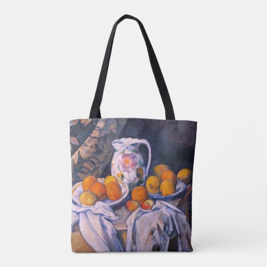 Paul Cezanne - Nog steeds leven met een gordijn Draagtas (Achterkant)