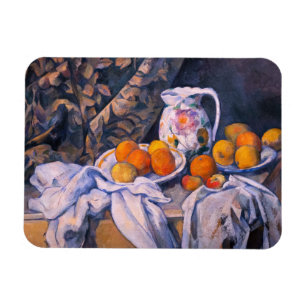 Paul Cezanne - Nog steeds leven met een gordijn Magneet