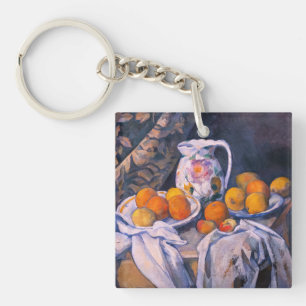 Paul Cezanne - Nog steeds leven met een gordijn Sleutelhanger