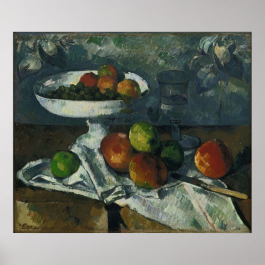 Paul Cézanne - Nog steeds leven met fruitdish Poster (Voorkant)