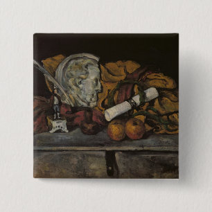 Paul Cezanne Nog steeds leven van de opvolger va Vierkante Button 5,1 Cm
