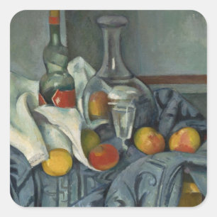 Paul Cezanne Peppermint-fles, 1893-95 (olie) Vierkante Sticker